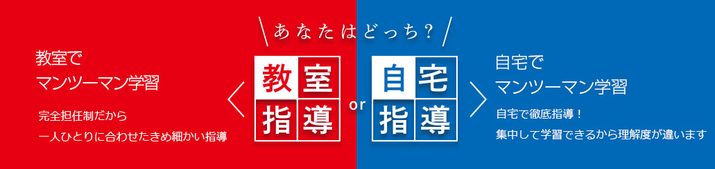 あなたはどっち？教室でマンツーマン学習・自宅でマンツーマン学習