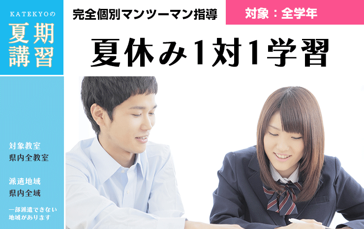 2022夏期講習 マンツーマン指導「夏休み1対1学習」