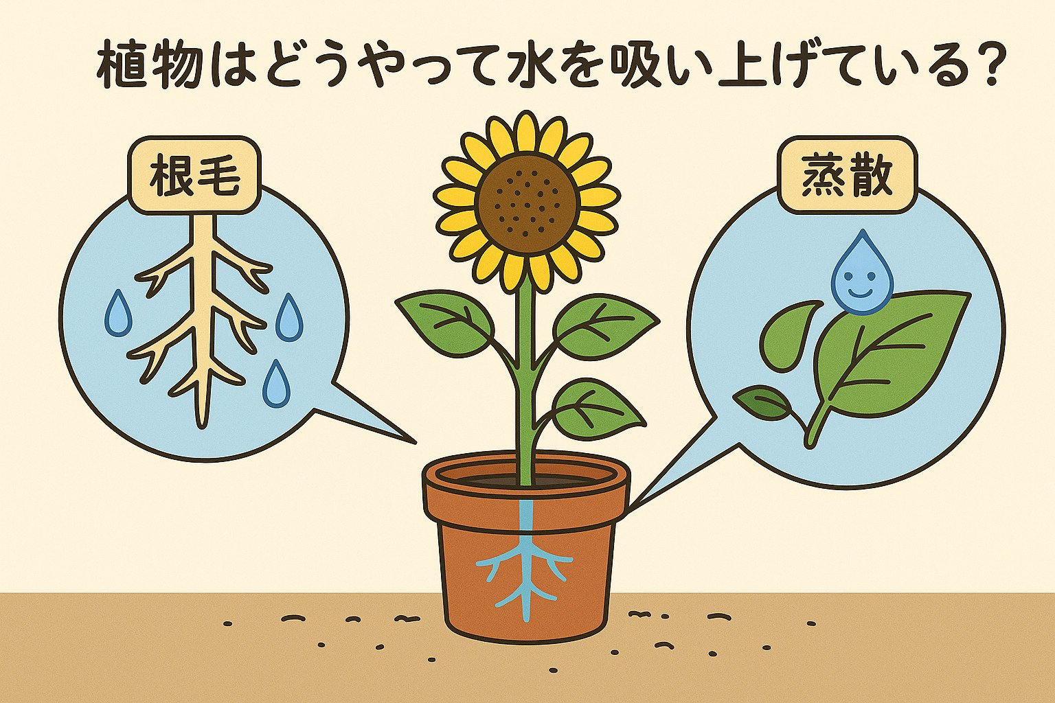 根っこだけじゃない！？植物が水を運ぶふしぎな力とは