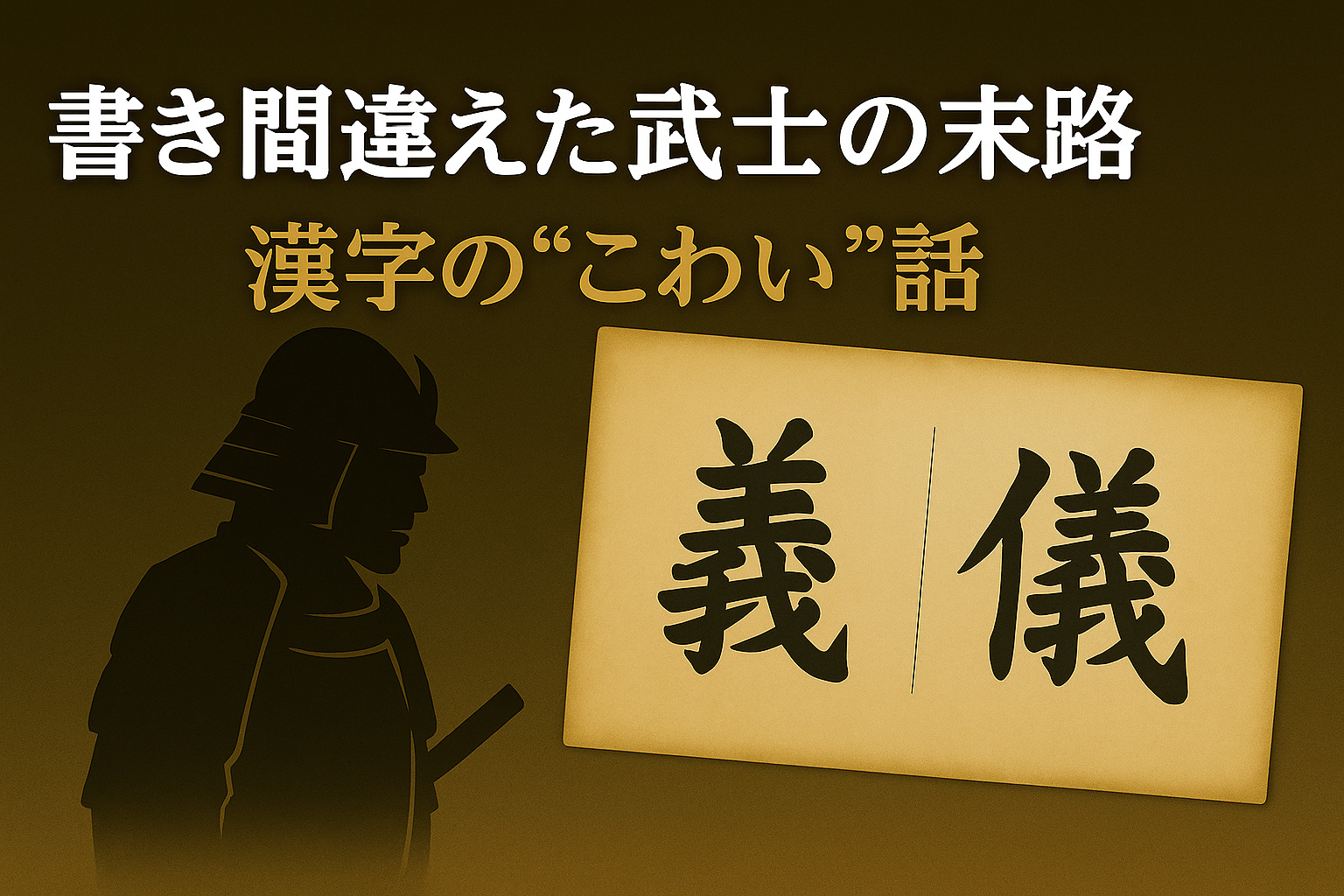 書き間違えた武士の末路 ～漢字の“こわい”話～