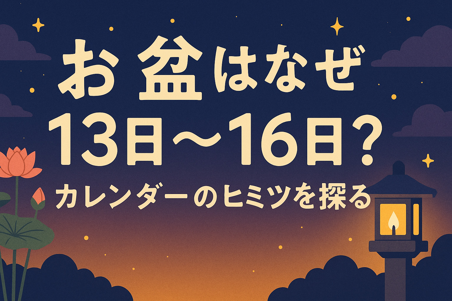 お盆はなぜ13日〜16日？その理由、カレンダーにあり！